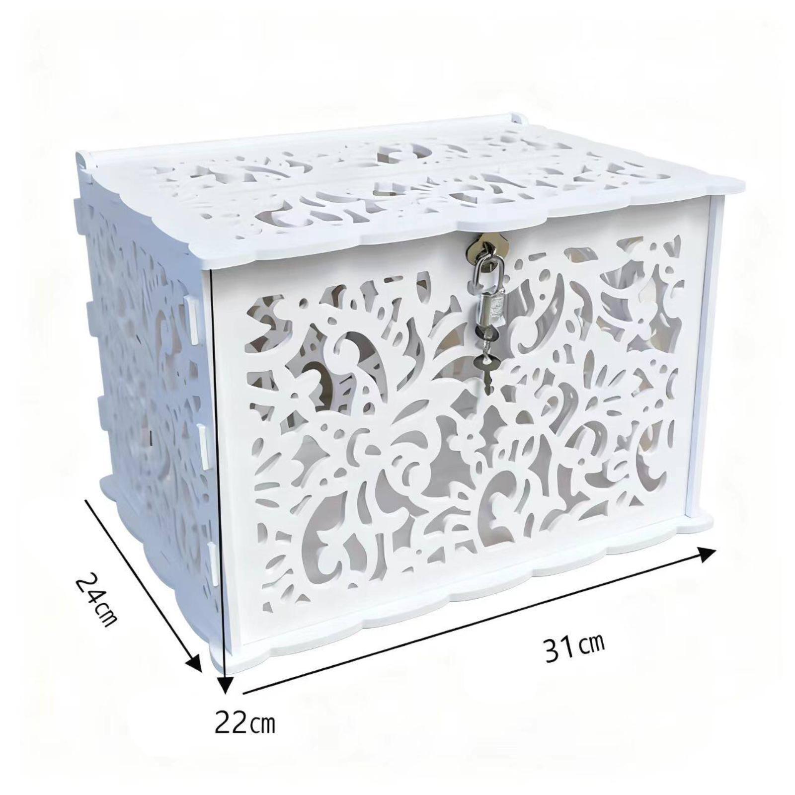 Wedding Card Box - Wiederverwendbare Acryl-Hochzeitskartenbox mit Sicherem Verschluss, Weiße