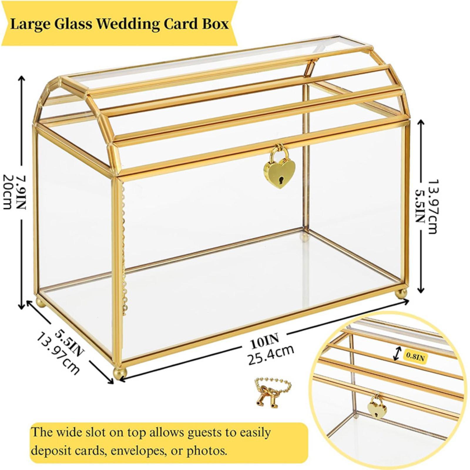 Wedding Card Box - Glas-Hochzeitskartenbox, Aufbewahrungsbehälter für Veranstaltungen, Abschlussfeiern, Geburtstage
