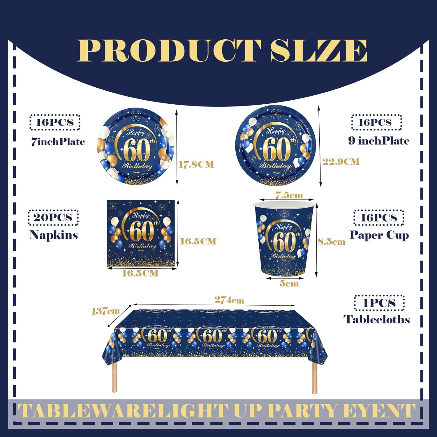 Marineblau Gold 60. Geburtstag – Table Number Gold Bewertung und Preis