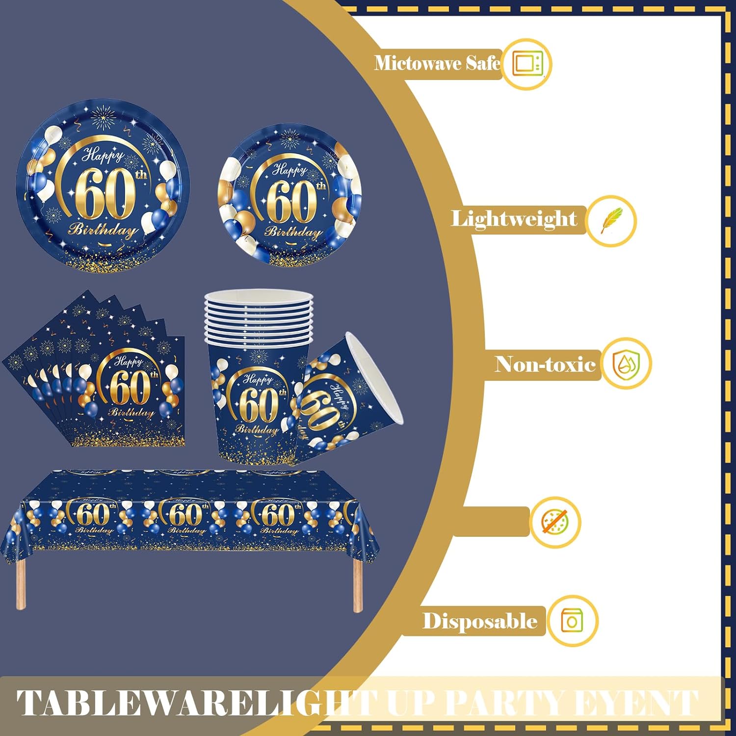 Marineblau Gold 60. Geburtstag – Table Number Gold Bewertung und Preis